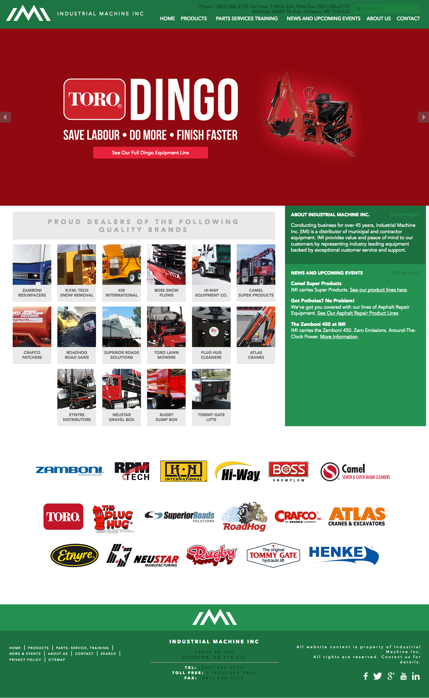 Screenshot 2018 09 30 Home Serving Alberta through Distribution of Municipal, Contractor Zamboni Equipment
